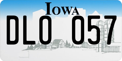 IA license plate DLO057