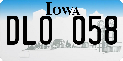 IA license plate DLO058