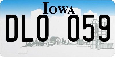 IA license plate DLO059
