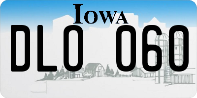 IA license plate DLO060