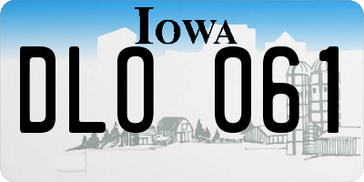 IA license plate DLO061