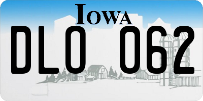IA license plate DLO062