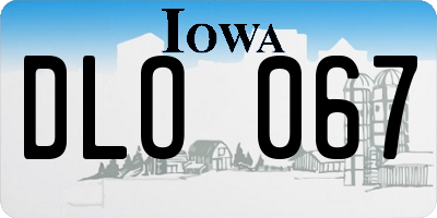 IA license plate DLO067
