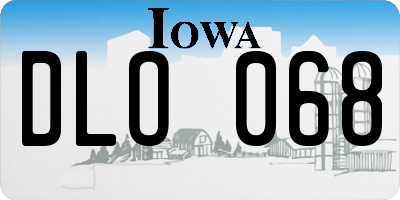 IA license plate DLO068