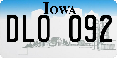 IA license plate DLO092