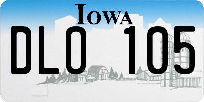 IA license plate DLO105