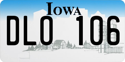 IA license plate DLO106