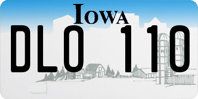 IA license plate DLO110