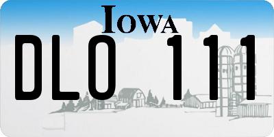 IA license plate DLO111