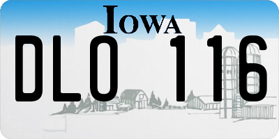 IA license plate DLO116