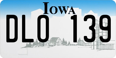 IA license plate DLO139