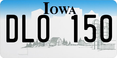 IA license plate DLO150
