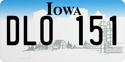 IA license plate DLO151