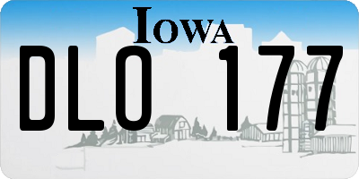 IA license plate DLO177