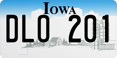 IA license plate DLO201