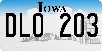IA license plate DLO203
