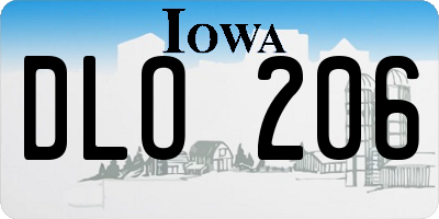IA license plate DLO206