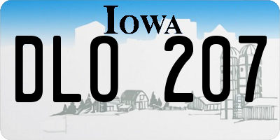 IA license plate DLO207