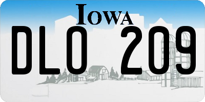 IA license plate DLO209