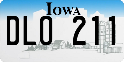 IA license plate DLO211