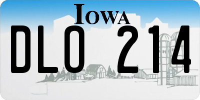 IA license plate DLO214