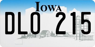IA license plate DLO215