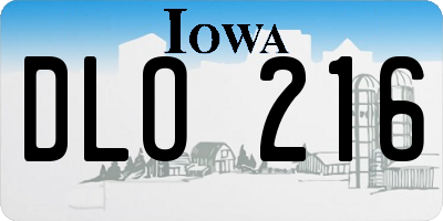 IA license plate DLO216