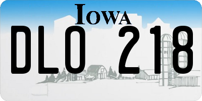 IA license plate DLO218