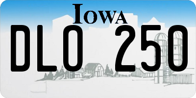 IA license plate DLO250