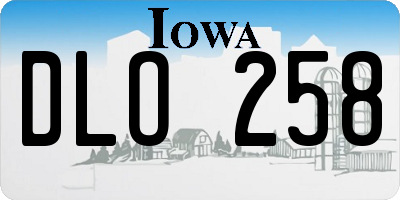 IA license plate DLO258