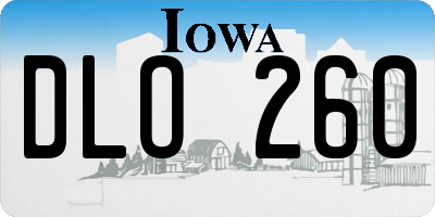IA license plate DLO260