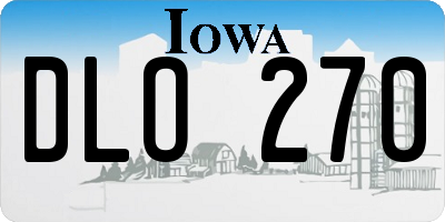 IA license plate DLO270