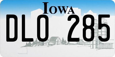 IA license plate DLO285