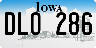 IA license plate DLO286