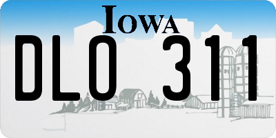 IA license plate DLO311