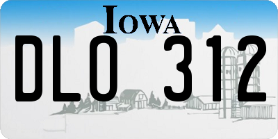 IA license plate DLO312