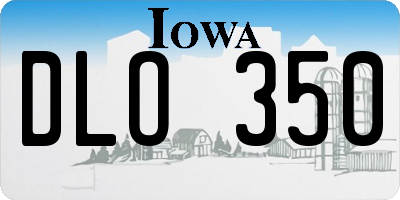 IA license plate DLO350