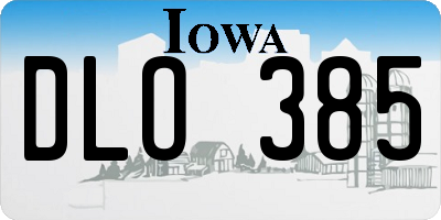 IA license plate DLO385