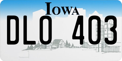 IA license plate DLO403
