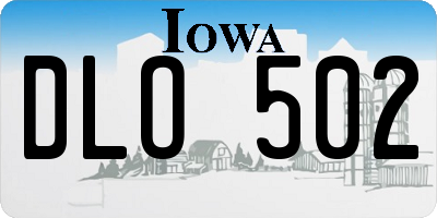 IA license plate DLO502
