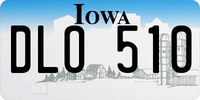IA license plate DLO510
