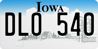 IA license plate DLO540