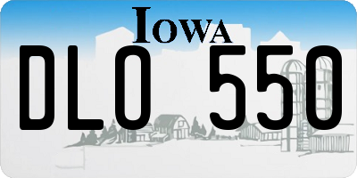 IA license plate DLO550