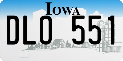IA license plate DLO551