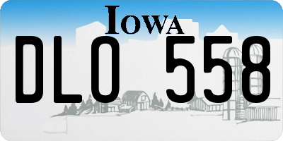 IA license plate DLO558