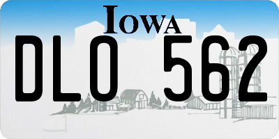 IA license plate DLO562