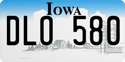 IA license plate DLO580