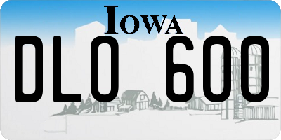 IA license plate DLO600