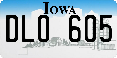 IA license plate DLO605