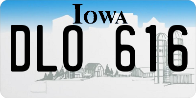 IA license plate DLO616